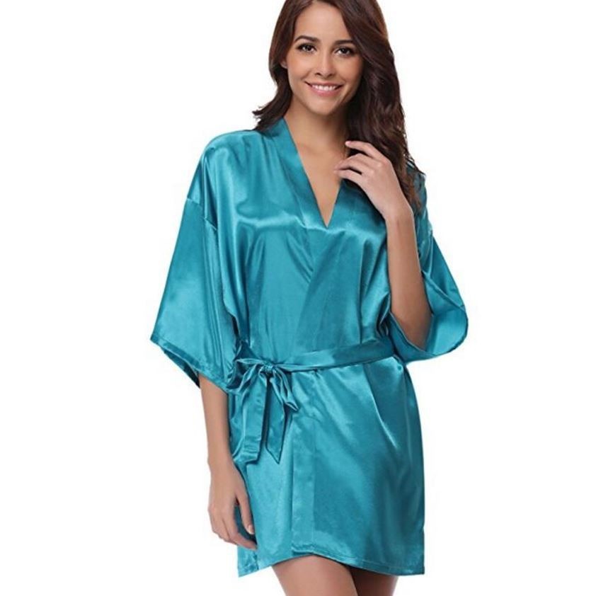 Peignoir Satiné Motif Uni