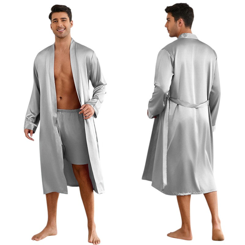 Peignoir Satiné Homme 2 Pièces