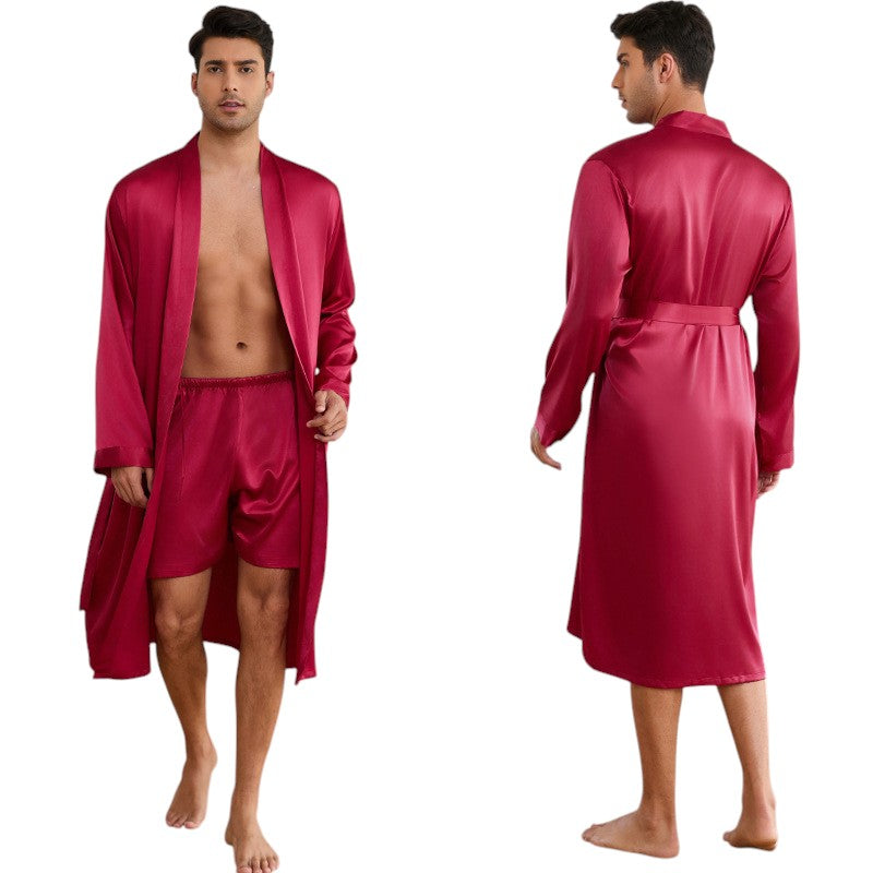 Peignoir Satiné Homme 2 Pièces