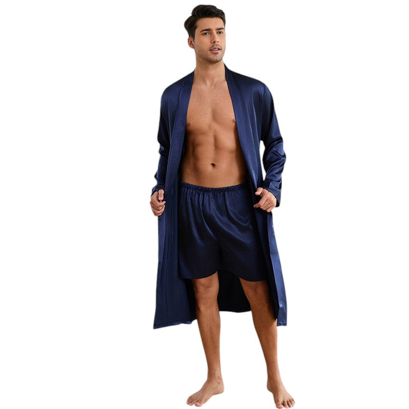 Peignoir Satiné Homme 2 Pièces