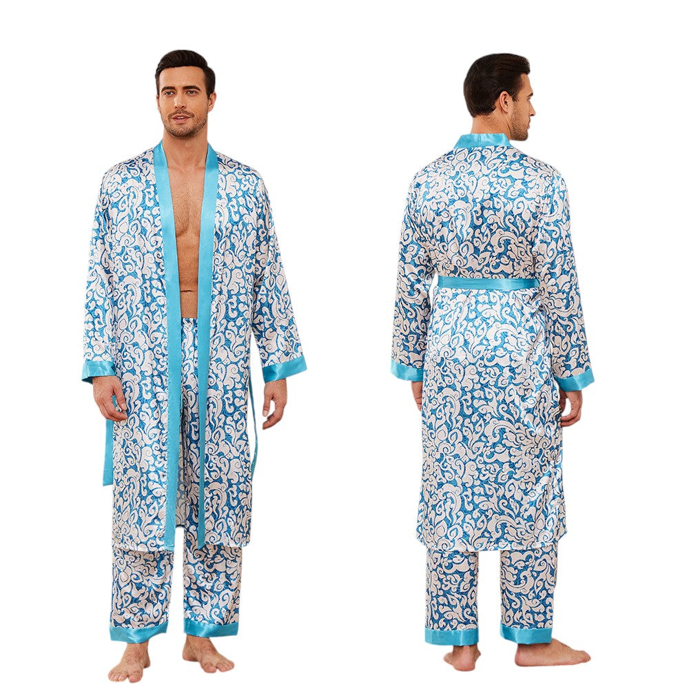Peignoir Satiné Homme 2 Pièces