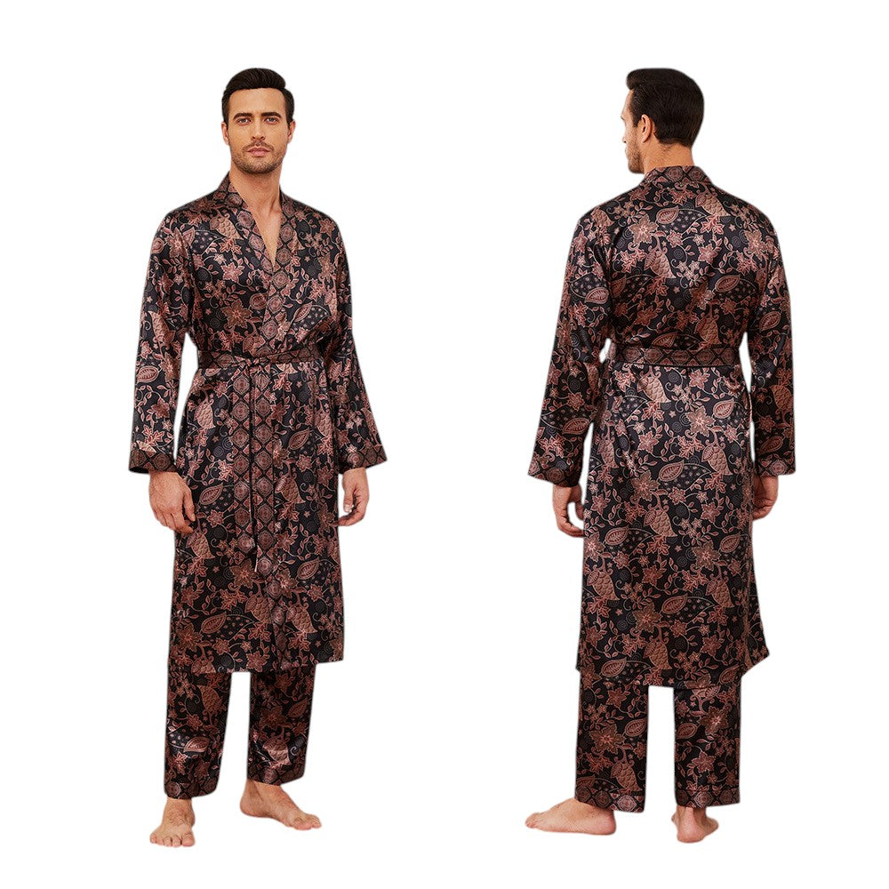 Peignoir Satiné Homme 2 Pièces