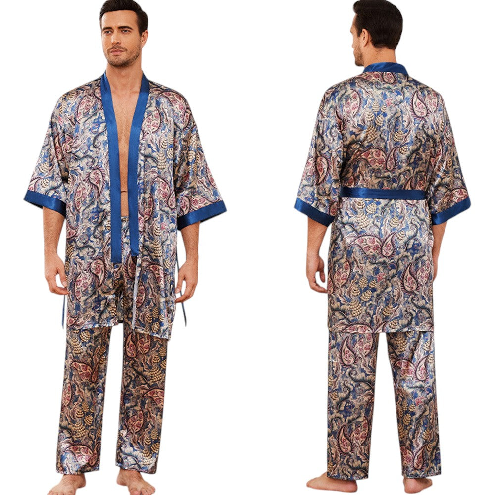 Peignoir Satiné Homme 2 Pièces