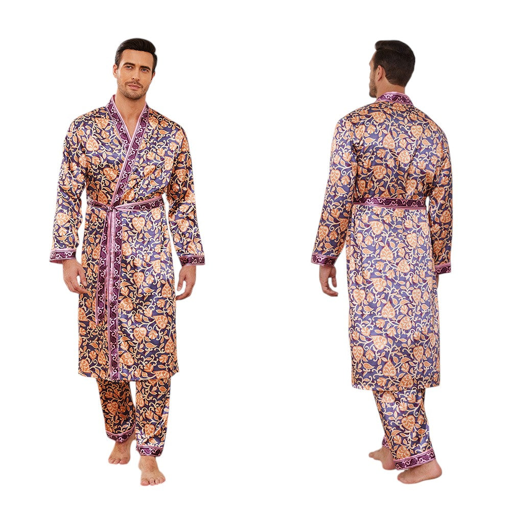 Peignoir Satiné Homme 2 Pièces