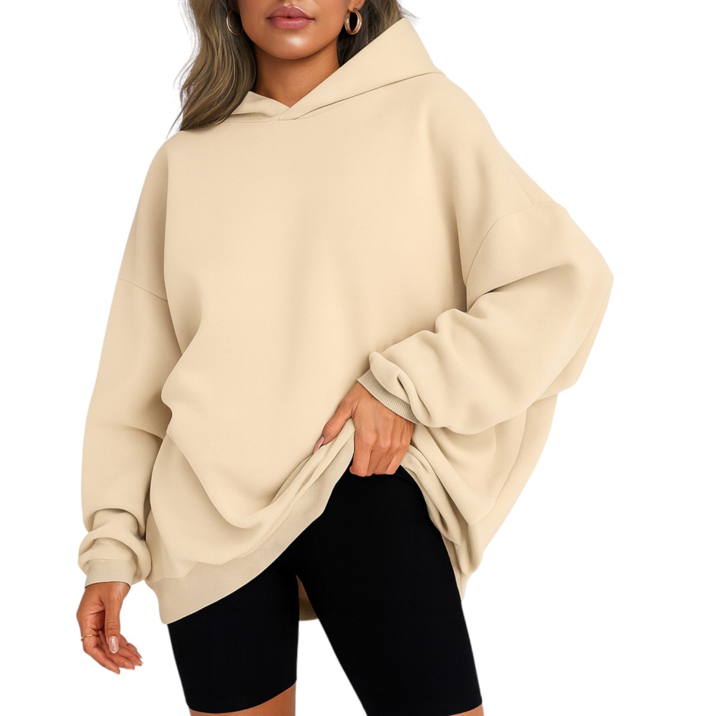 Pullover Oversize à Capuche