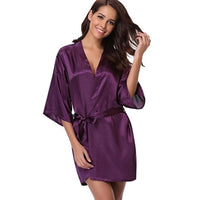 Peignoir Satiné Motif Uni