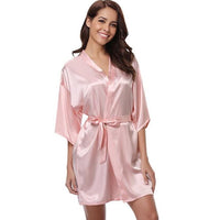 Peignoir Satiné Motif Uni