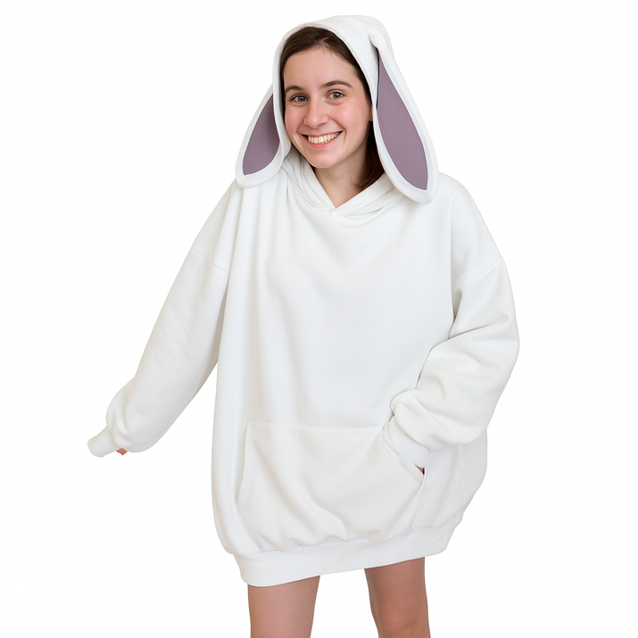 Plaid à Capuche Bunny Oversize