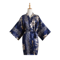 Peignoir Satiné Motif Floral