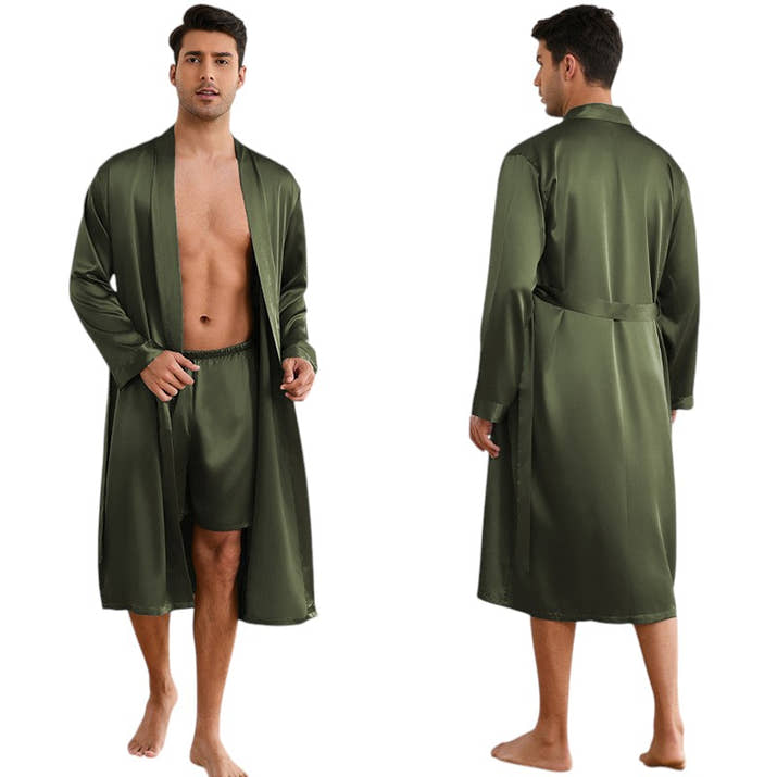 Peignoir Satiné Homme 2 Pièces