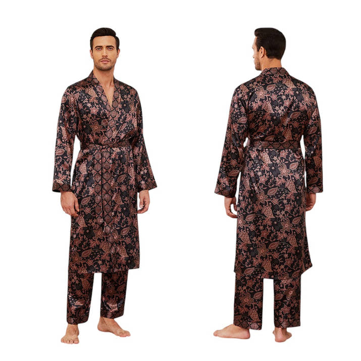 Peignoir Satiné Homme 2 Pièces